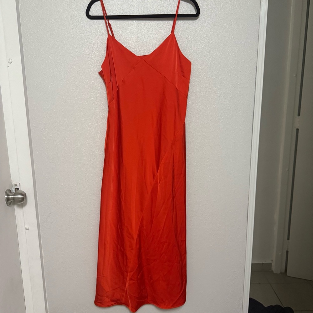 Red orange maxi dress